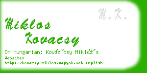 miklos kovacsy business card